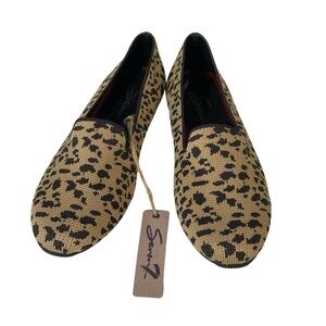 NWT Seven7 Andi Woven Knit Tan Black Leopard Slip On Loafer Flats Sz 8